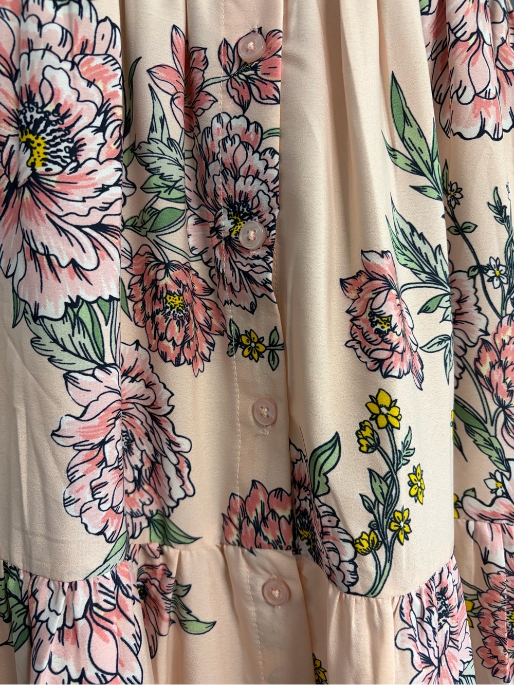 Denim Bustier Pink Floral Midi Dress - Picture 7 of 7